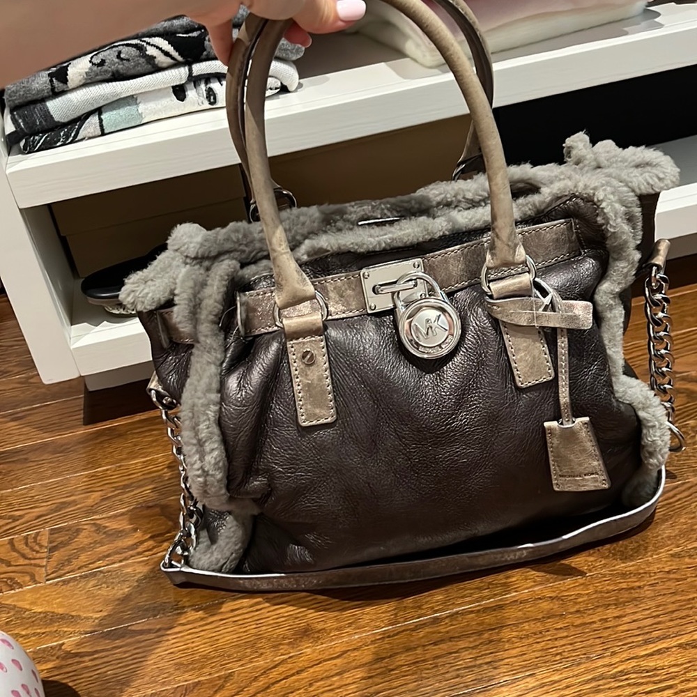 Michael Kors lock bag in faux sheepskin